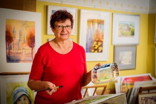 Naumburger Unikat, Malerin Anita Wolff malt Naumburger Motive